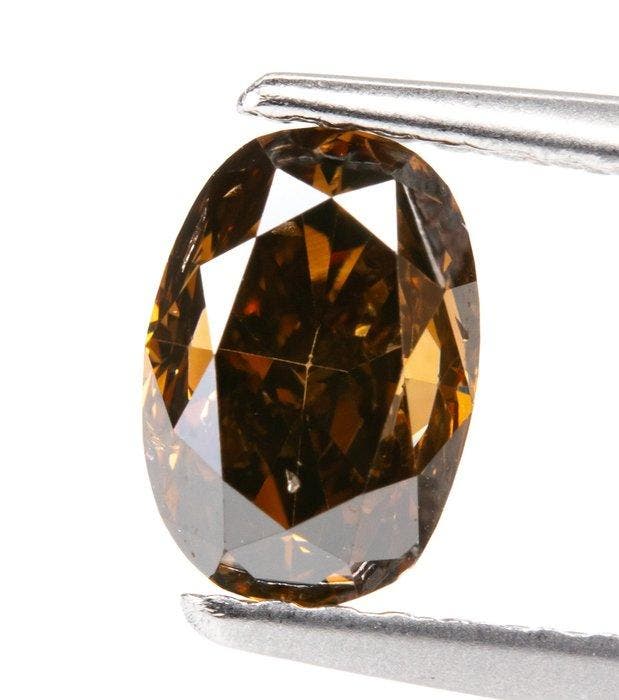 1 pcs Diamant (Natuurlijk gekleurd) - 1.01 ct - Ovaal -, Bijoux, Sacs & Beauté, Pierres précieuses
