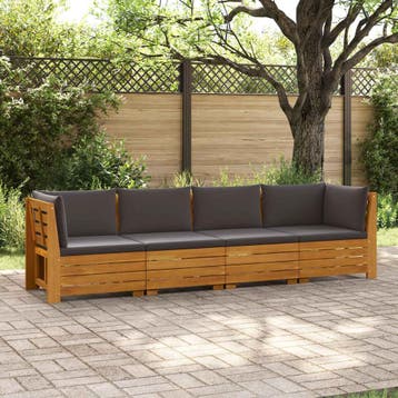 vidaXL 4 st Buiten bank set Massief Acacia Hout Bruin, Tuin en Terras, Verzenden, Nieuw