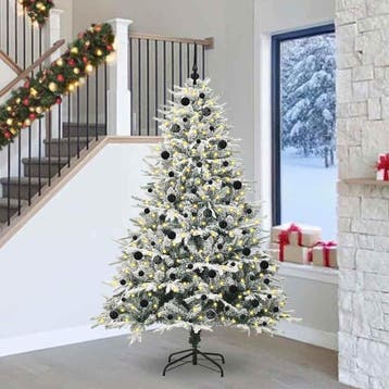 vidaXL Kunstmatige Voorverlichte Kerstboom met Ballenset, Diversen, Kerst, Verzenden, Nieuw
