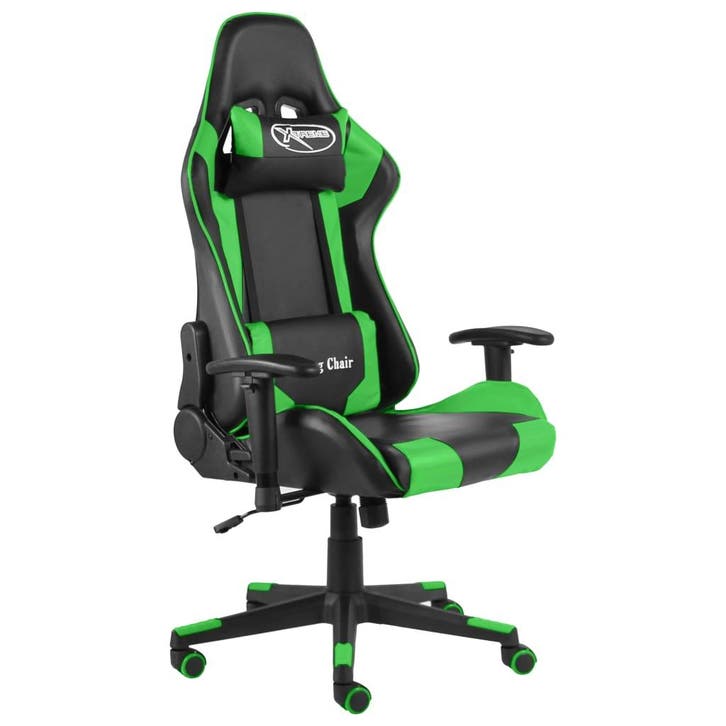 vidaXL Gamestoel draaibaar PVC groen, Huis en Inrichting, Stoelen, Nieuw, Verzenden