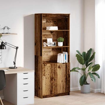 vidaXL Hoge kast 70x35x180 cm spaanplaat oud hout, Huis en Inrichting, Kasten | Dressoirs, Verzenden, Nieuw