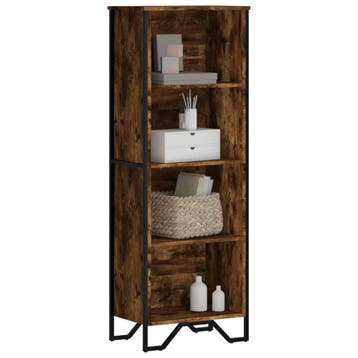 vidaXL Boekenkast 50x31x137,5 cm bewerkt hout gerookt, Verzenden, Nieuw