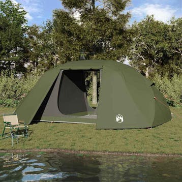 vidaXL Vistent Olijf Groen 514 x 465 x 187 cm Polyester en, Caravanes & Camping, Verzenden