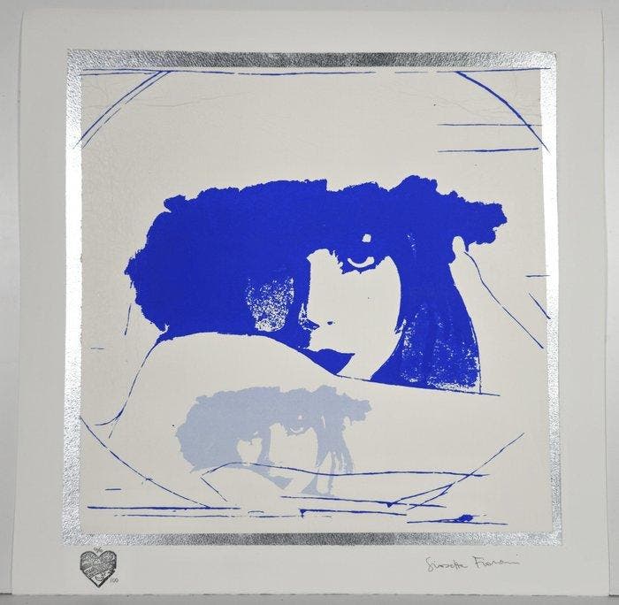 Giosetta Fioroni (1932) - Doppio liberty blue e Azzurro, Antiquités & Art, Antiquités | Autres Antiquités