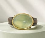 925 zilver zwart gerhodineerd - prehniet - Ring