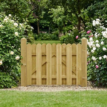 vidaXL Tuinpoort 100 x 75 cm Massief grenenhout Groen, Verzenden, Nieuw