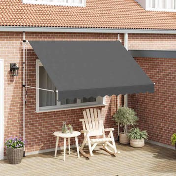 vidaXL Luifel handmatig uittrekbaar 300 cm antraciet, Verzenden, Nieuw