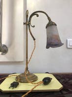 Lampe de table - Laiton, Verre - Jean Noverdy