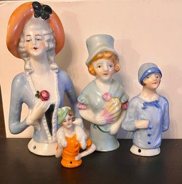 Beeldje - Porcelain half-dolls (set of 4) (4) - Porselein