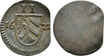 Einseitiger Kipper 2 Pfennig 1622 Nuernberg Stadt:, Verzenden