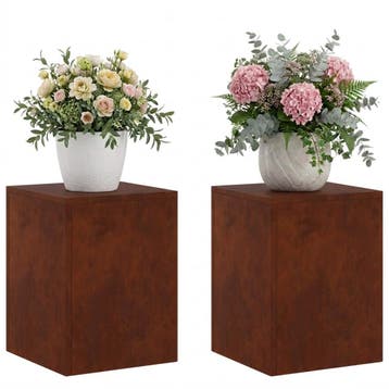 vidaXL Plantenstand 2 pcs Roestkleurig 30 x 30 x 40 cm, Tuin en Terras, Verzenden, Nieuw