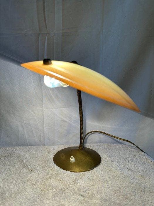 Lampe - Laiton, Verre, Antiek en Kunst, Curiosa en Brocante
