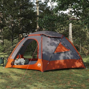 vidaXL Dometent met Verwijderbare Regenfly 8-persoons Grijs, Caravans en Kamperen, Verzenden, Nieuw