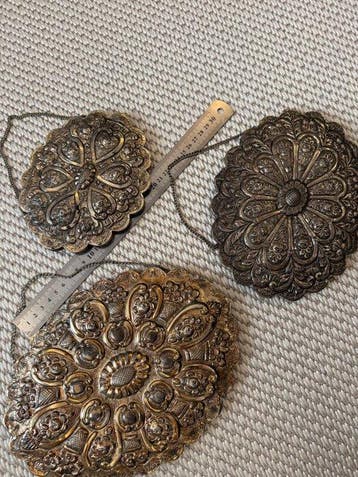 Spiegel (3) - .900 zilver, Antiek en Kunst