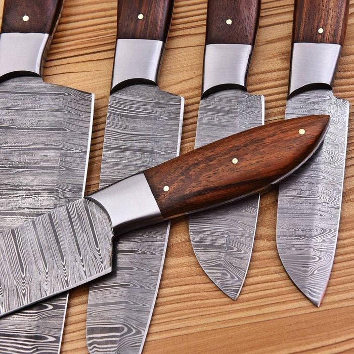 Keukenmes - Chefs knife - Gevouwen staal, hout - Noord, Antiquités & Art, Antiquités | Ustensiles de cuisine