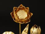 Objets bouddhiques - Paire de Joka en laiton (fleurs de