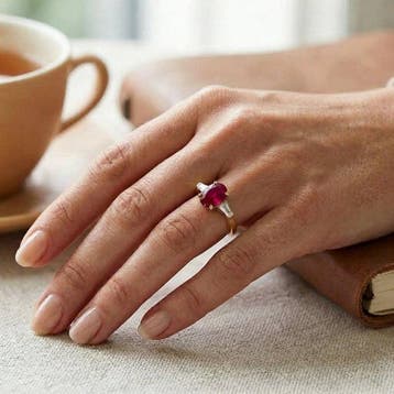 Zonder minimumprijs - Ring 18-karaats goudlaag, Zilver