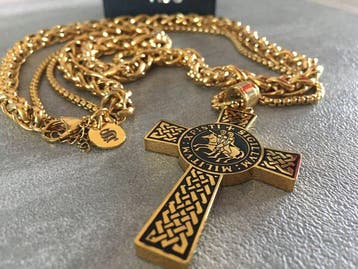 AJS Tempelierskruis Croix-hanger medaille dubbele ketting
