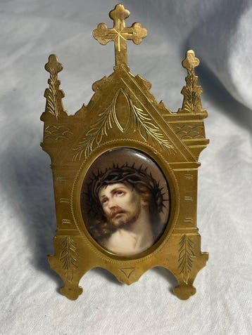 Altaar - Porselein, brons/messing - 1850-1900 - Jezus met de