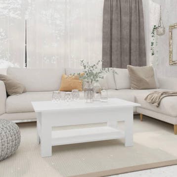 vidaXL Salontafel 102x55x42 cm bewerkt hout wit, Huis en Inrichting, Tafels | Salontafels, Verzenden, Nieuw
