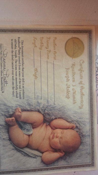 Reborn - Pop Joseph Asleep - 2010-2020, Antiek en Kunst, Antiek | Speelgoed