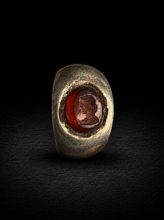 Oud-Romeins, Keizerrijk Zilver Ring - 1e tot 3e eeuw n.Chr., Antiek en Kunst, Antiek | Overige Antiek