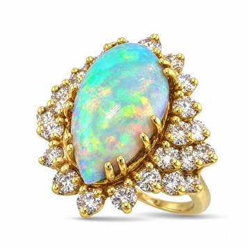 Bague - 14 carats Bague en or jaune 14 carats, diamant de