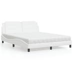 vidaXL Bed met matras Zadar kunstleer wit 160x200 cm, Verzenden