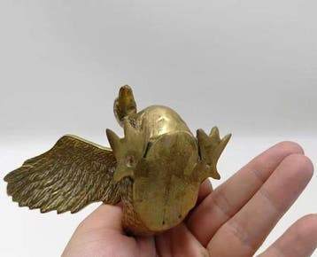 Koper, Vintage Brass Swan Beeld - 8.8 cm (Zonder