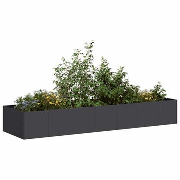 vidaXL Plantenbak 280x80x40 cm staal zwart, Tuin en Terras, Verzenden, Nieuw