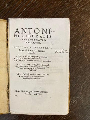 M. Antonini - Antonini Liberalis Transformationum Congeries.