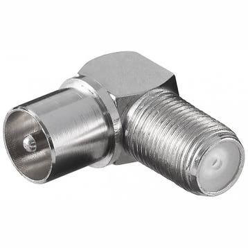 verloop F-connector female naar IEC male haaks, Audio, Tv en Foto, Schotelantennes, Ophalen of Verzenden, Nieuw