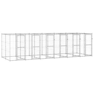 vidaXL Hondenkennel 14,52 m² gegalvaniseerd staal, Verzenden, Nieuw