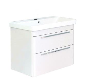 Moby onderkast + wastafel 80 cm glans-wit, Ophalen of Verzenden, Nieuw