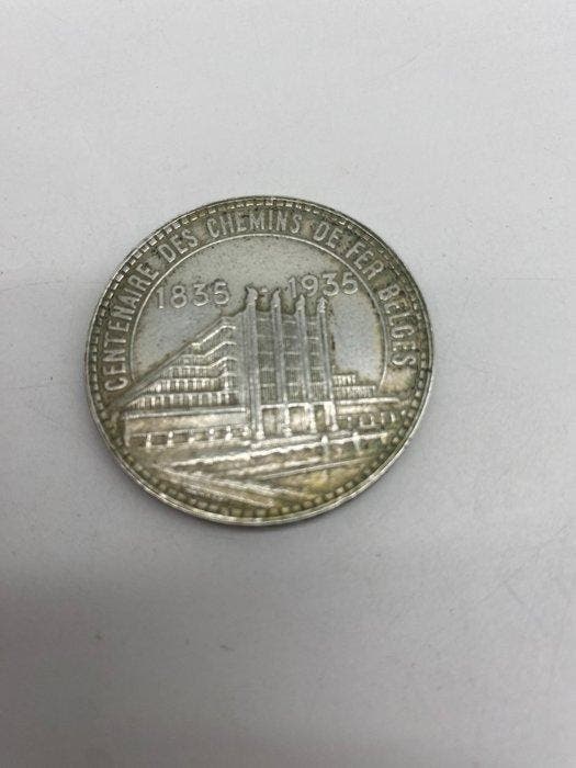 België. 50 Francs 1935 Exposition Universelle - 100 ans des, Postzegels en Munten, Munten | Nederland