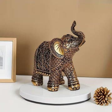 1pc Lucky Wealth Elephant Ornament, Resin Statue Art Craft,, Antiquités & Art