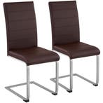 tectake Sledestoelen, kunstleer - bruin, Set van 2, Huis en Inrichting, Verzenden, Nieuw