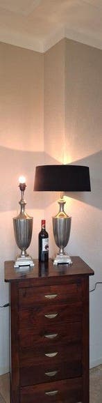 Lampe de table (2) - Métal poli - Sans capuche