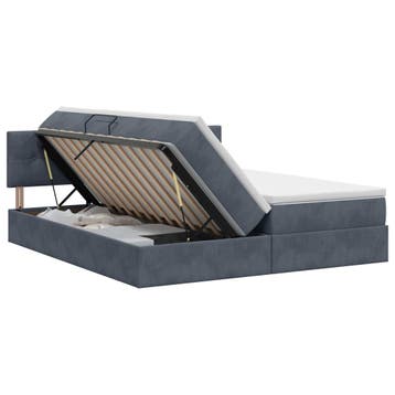 vidaXL Opbergbed met hoofdeinde 2 st Donkergrijs, Verzenden, Nieuw