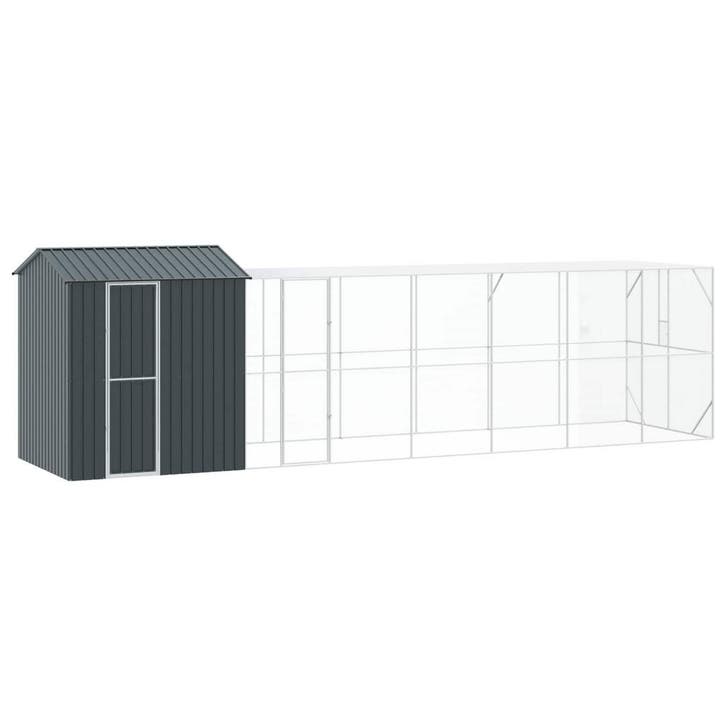 vidaXL Vogelkooi Antraciet 824 x 208 x 247 cm Gegevens staal, Animaux & Accessoires, Oiseaux | Accessoires, Envoi