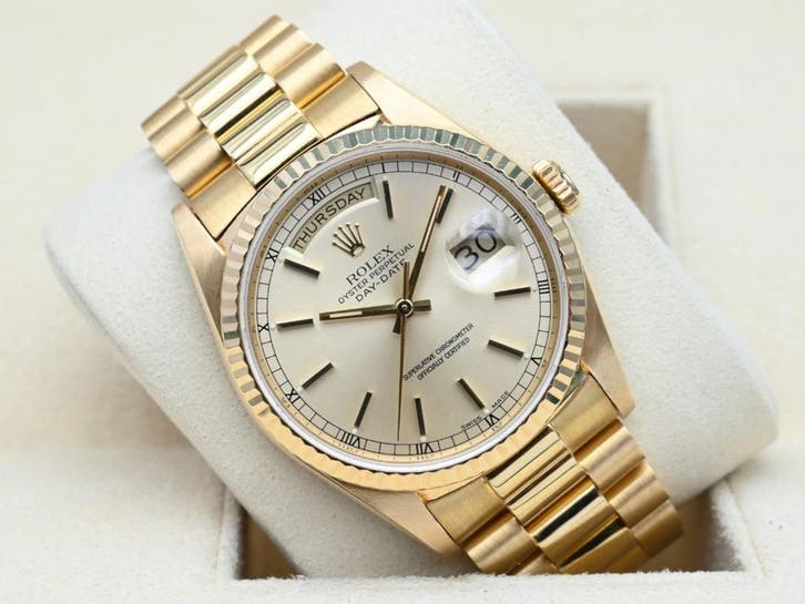 Rolex Day-Date Ref. 18238 Year 1989 (Box & Papers), Bijoux, Sacs & Beauté, Montres | Hommes, Enlèvement ou Envoi