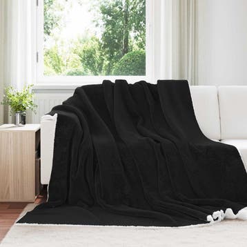 vidaXL plaid Zwart 240 x 270 cm 3.17 kg Fleece, Verzenden, Nieuw