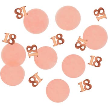 Tafelconfetti 18 Jaar Rose Goud 2,4cm 25gr, Verzenden