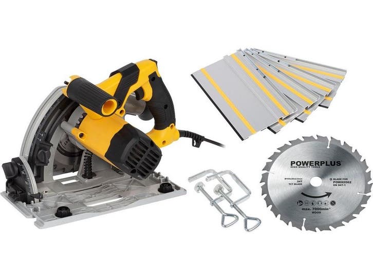 Powerplus POWX0562 - elektrische invalzaag - 1200W Ø165mm -, Doe-het-zelf en Bouw, Gereedschap | Zaagmachines, Zo goed als nieuw