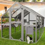 MaxxPet Kattenkooi - kattenvolière - 280x180x174cm Grijs, Ophalen of Verzenden, Nieuw