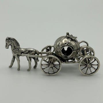 Argenteria di Arezzo - Beeldje - Carrozza Cenerentola - .800
