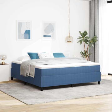 vidaXL Boxspring bed Blauw en Wit 180 x 200 cm Corduroy stof, Verzenden, Nieuw