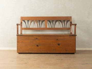 Gangbankje - Vurenhout - Biedermeier-stijl kistbank