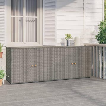 vidaXL Tuinkast 198x55,5x80 cm poly rattan grijs, Huis en Inrichting, Verzenden, Nieuw