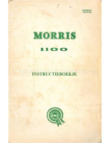 1966 MORRIS 1100 INSTRUCTIEBOEKJE NEDERLANDS